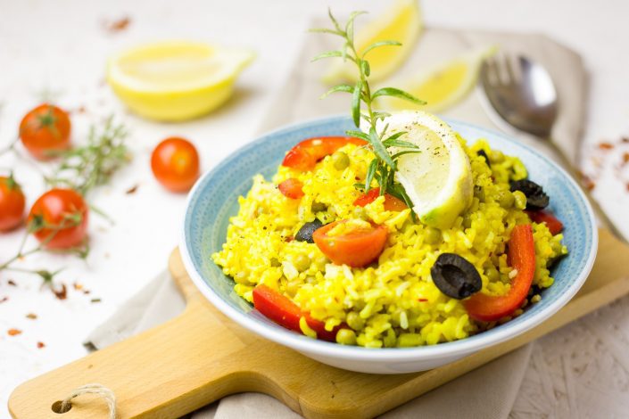 Paella met witvis Paella met witvis